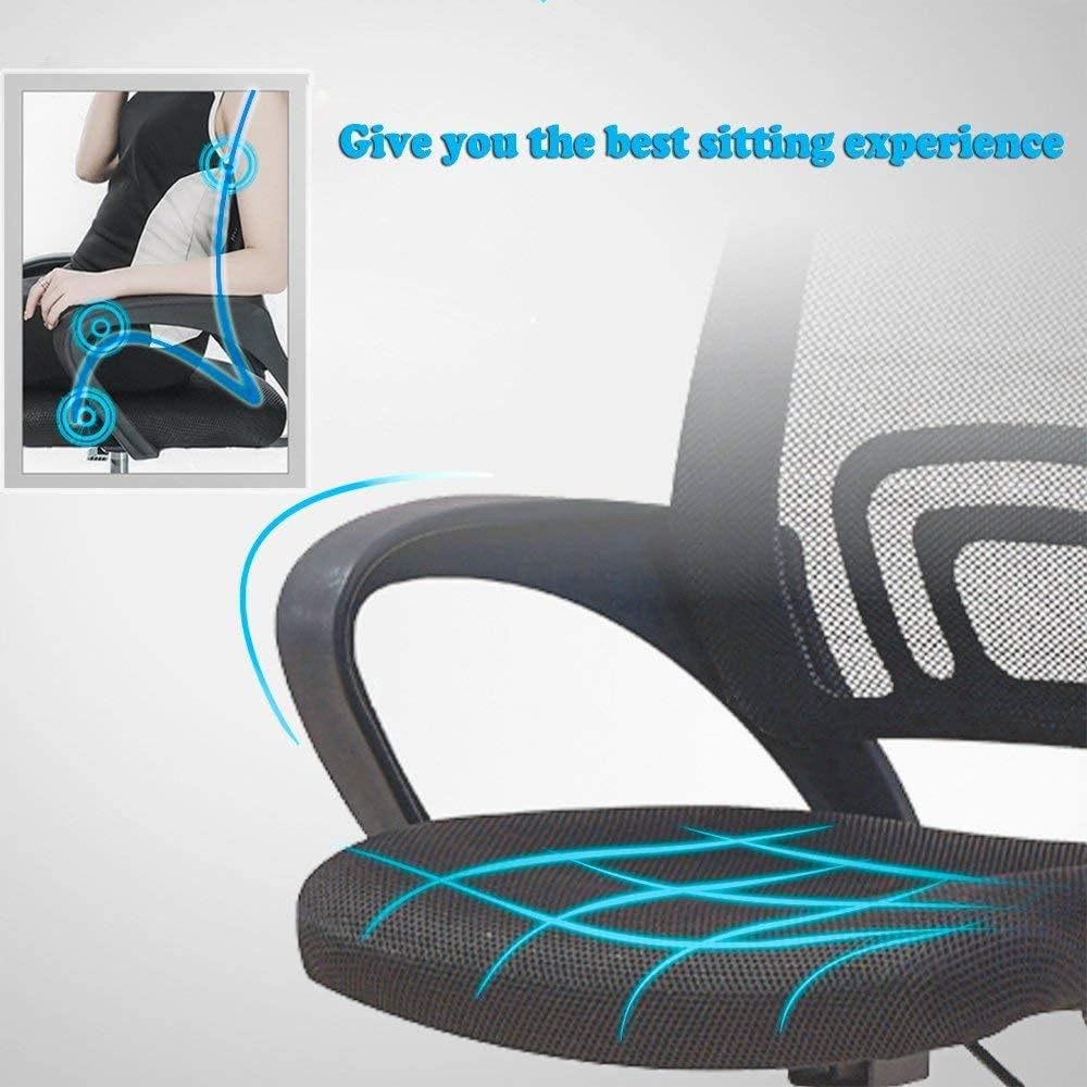 Silla de escritorio, silla de oficina en casa, sillas de computadora de malla con soporte lumbar y reposabrazos, silla de escritorio ergonómica