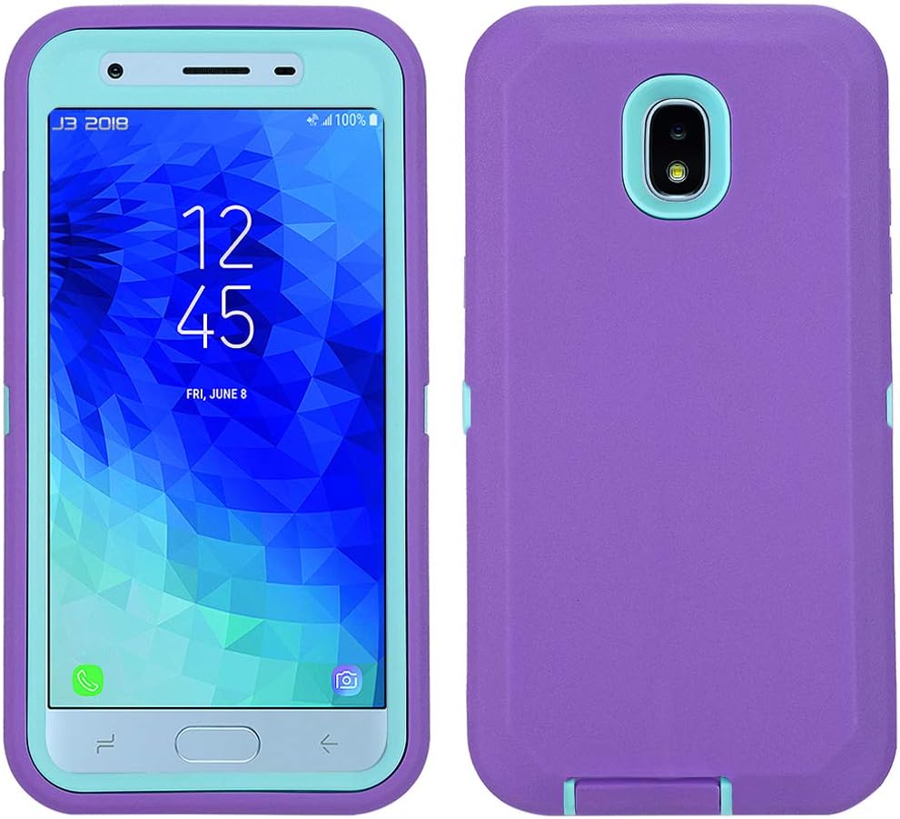 Annymall Funda para Galaxy J7 2018 con protector de pantalla integrado, resistente a prueba de golpes, funda protectora para Samsung J7 2018Galaxy