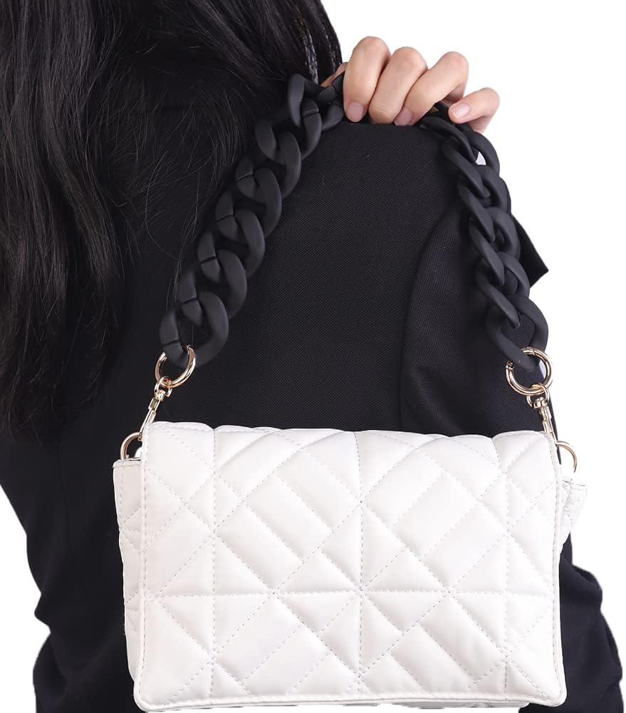 Correas de acrílico para bolsa, cadenas gruesas, correa de cadena plana, correas de asa de bolsa, cadena de repuesto para bolsos de mujer