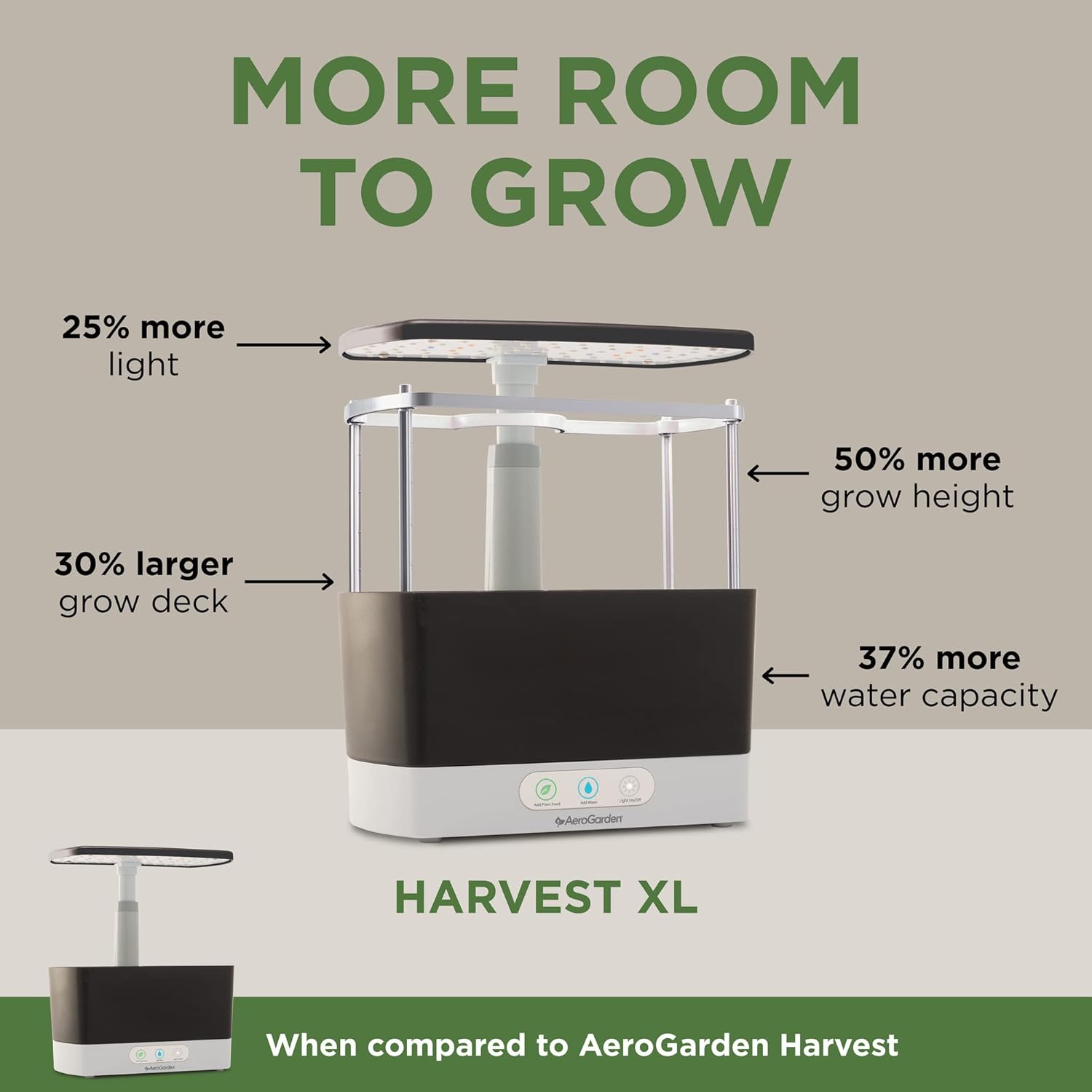 AeroGarden Harvest XL con kit de cápsulas de semillas de hierbas gourmet, jardín interior hidropónico con luz LED de cultivo, color blanco