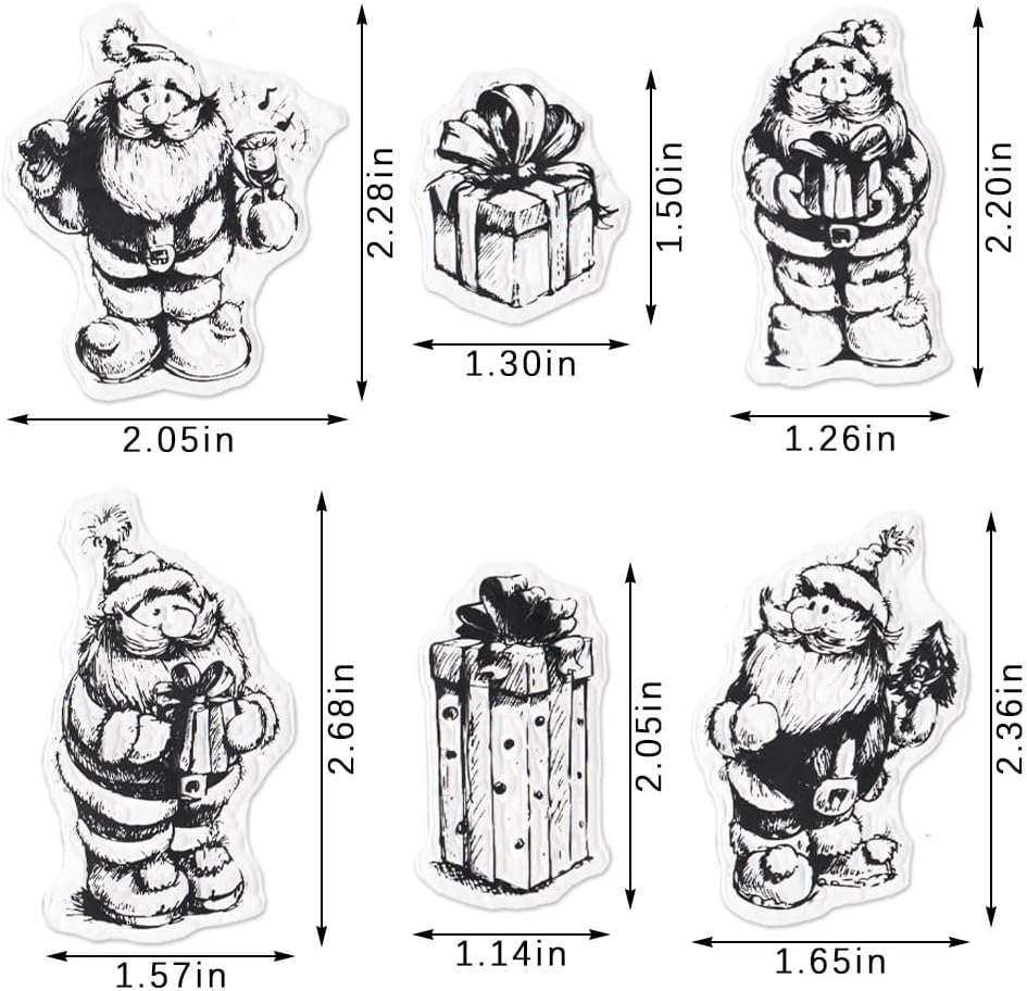 Sellos transparentes de Papá Noel para hacer tarjetas y decoraciones de álbumes de fotos, sellos de regalo de Navidad, sellos de silicona