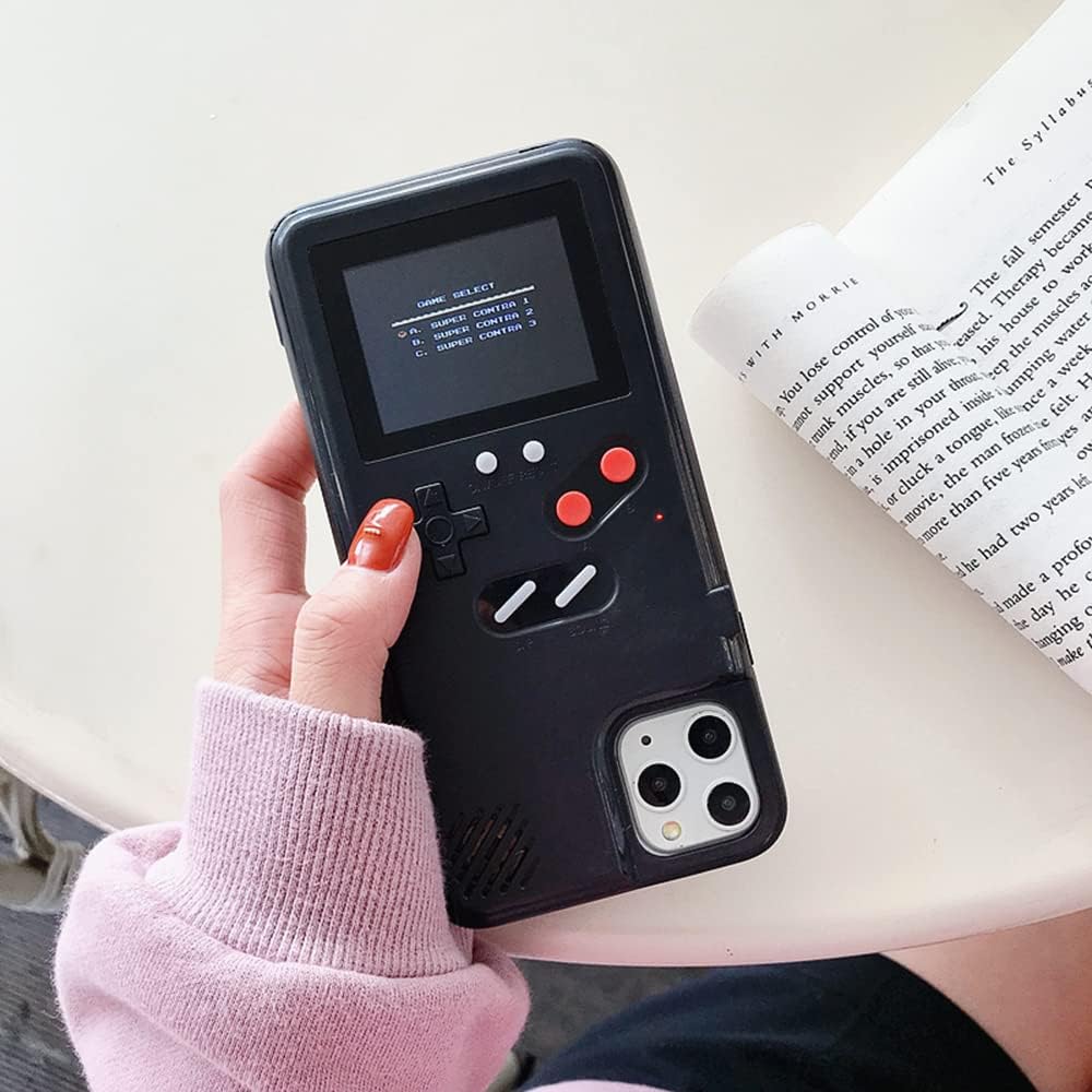 KJArrow Gameboy – Funda para iPhone 13, diseño retro con 36 colores para iPhone 13, color negro