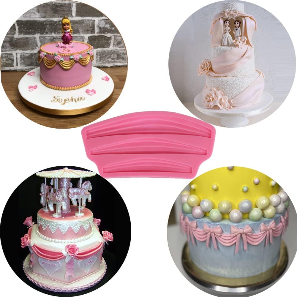 Tamaños Vintage Swag Cake Border Wedding Palace Riband para pasta de azúcar, pasta de goma, molde de silicona DIY caramelo de chocolate, fondant,