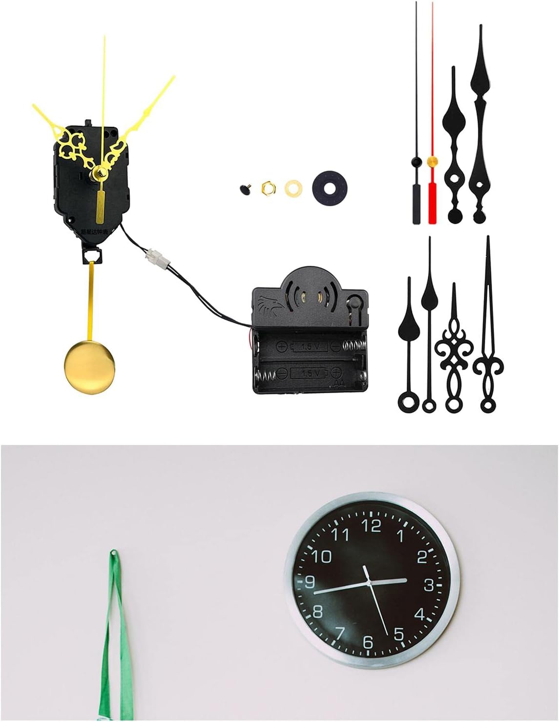 KLKCMS Reloj de cuarzo profesional Mecanismo de movimiento Timbre caja de música DIY reloj de pared Movimiento de alto par accesorio de piezas de