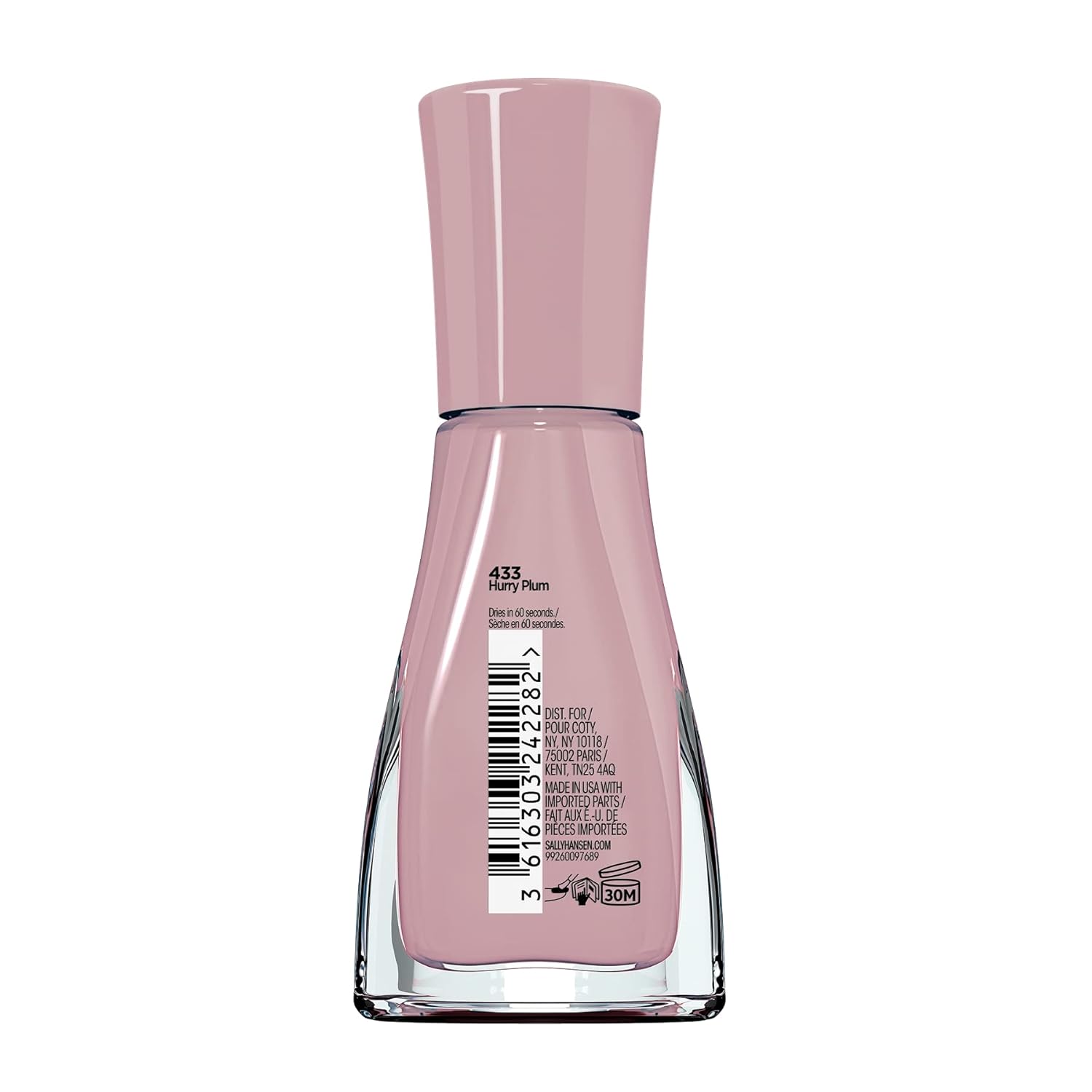 Sally Hansen – Esmalte para uñas Insta-Dri Hurry Plum de la colección City Chic en color rosado opaco, 0,31 onzas líquidas