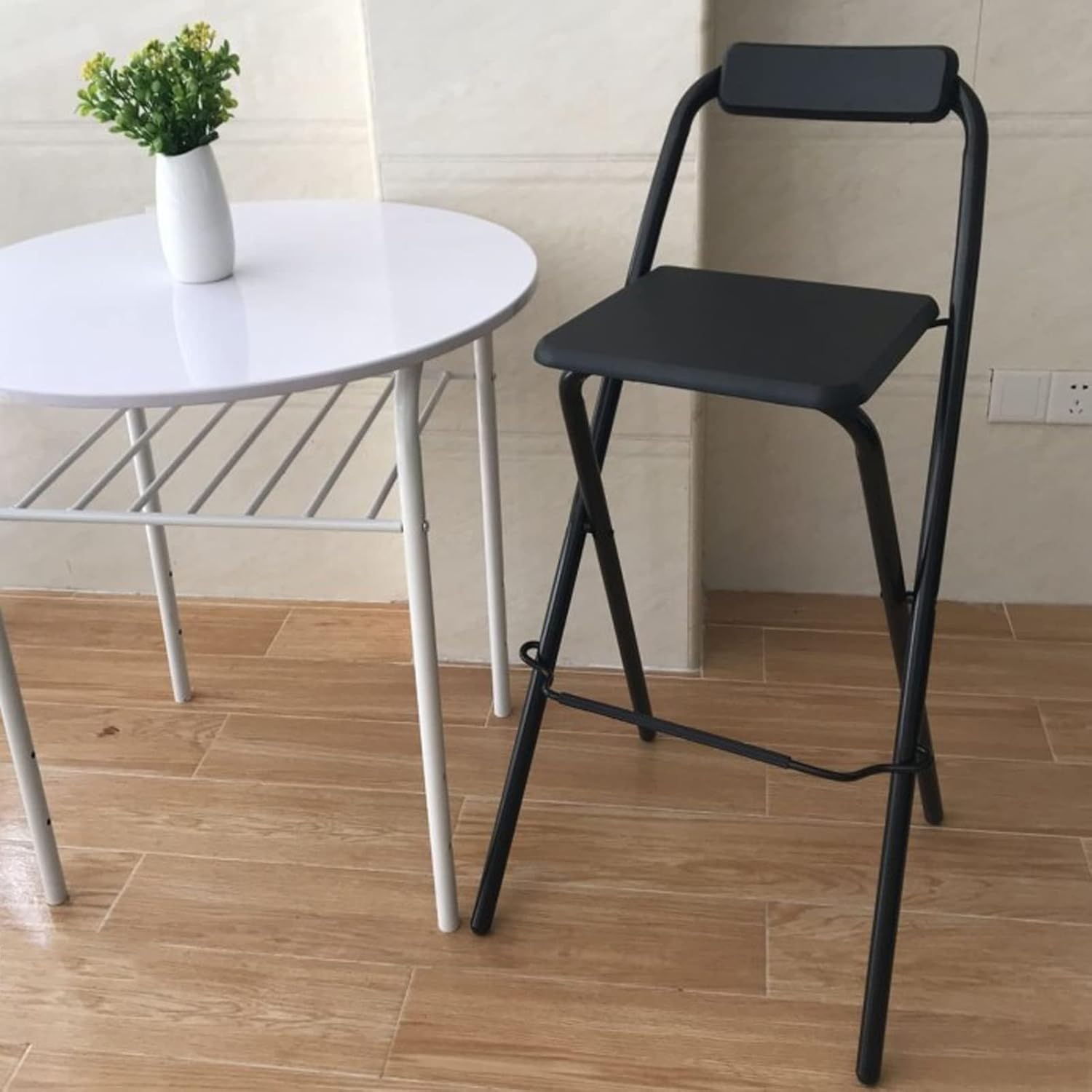Modern Taburete de bar plegable con altura de mostrador para adultos, silla alta plegable para desayuno, taburete cuadrado de fiesta de oficina,