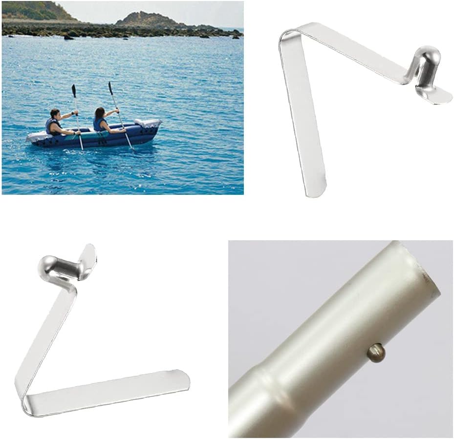 Paquete de 10 clips de resorte a presión en forma de V para kayak, botón telescópico de poste de un solo botón, cuatro esquinas, tienda de campaña,