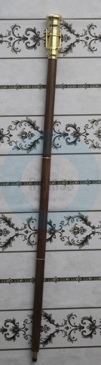 Bastón de madera vikingo de latón macizo antiguo con todas las variantes (polaco)