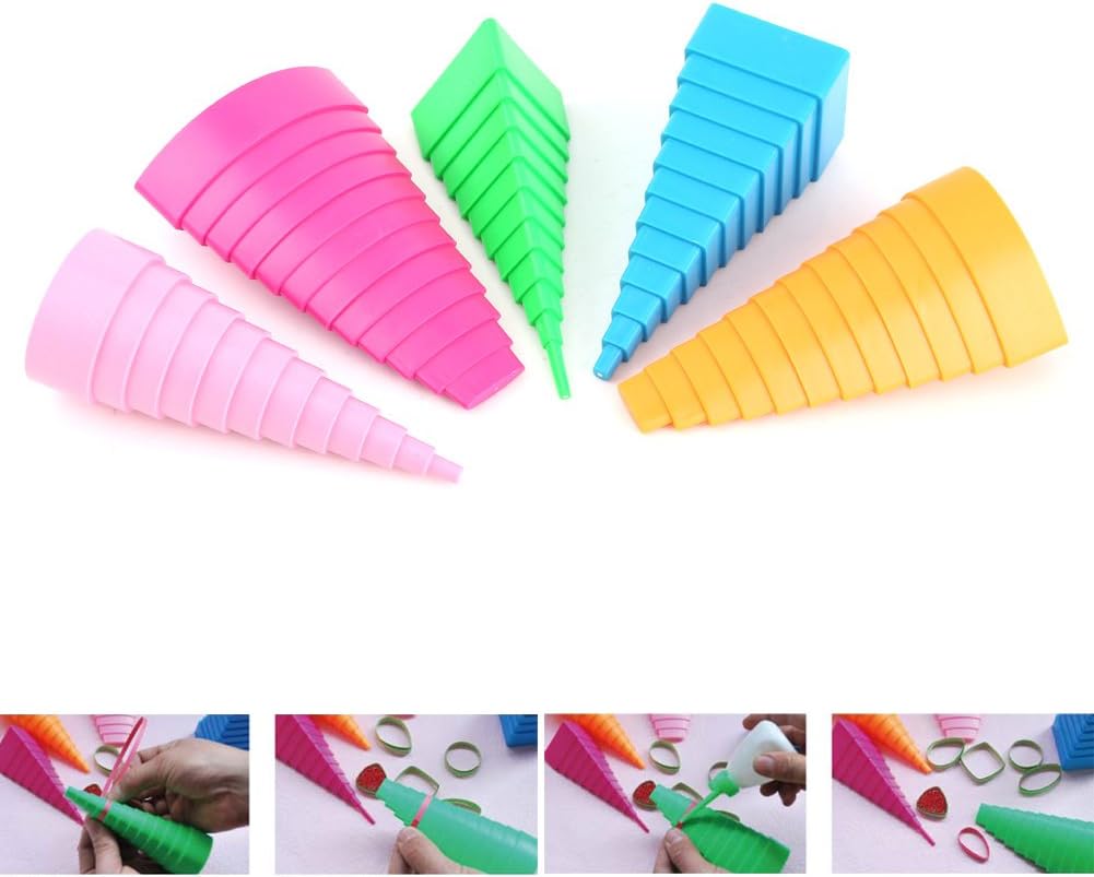 Bordes Quilling, Color Mixto 5 Formas de Papel Quilling Border Buddy Paper Craft Tool DIY Quilled Creación