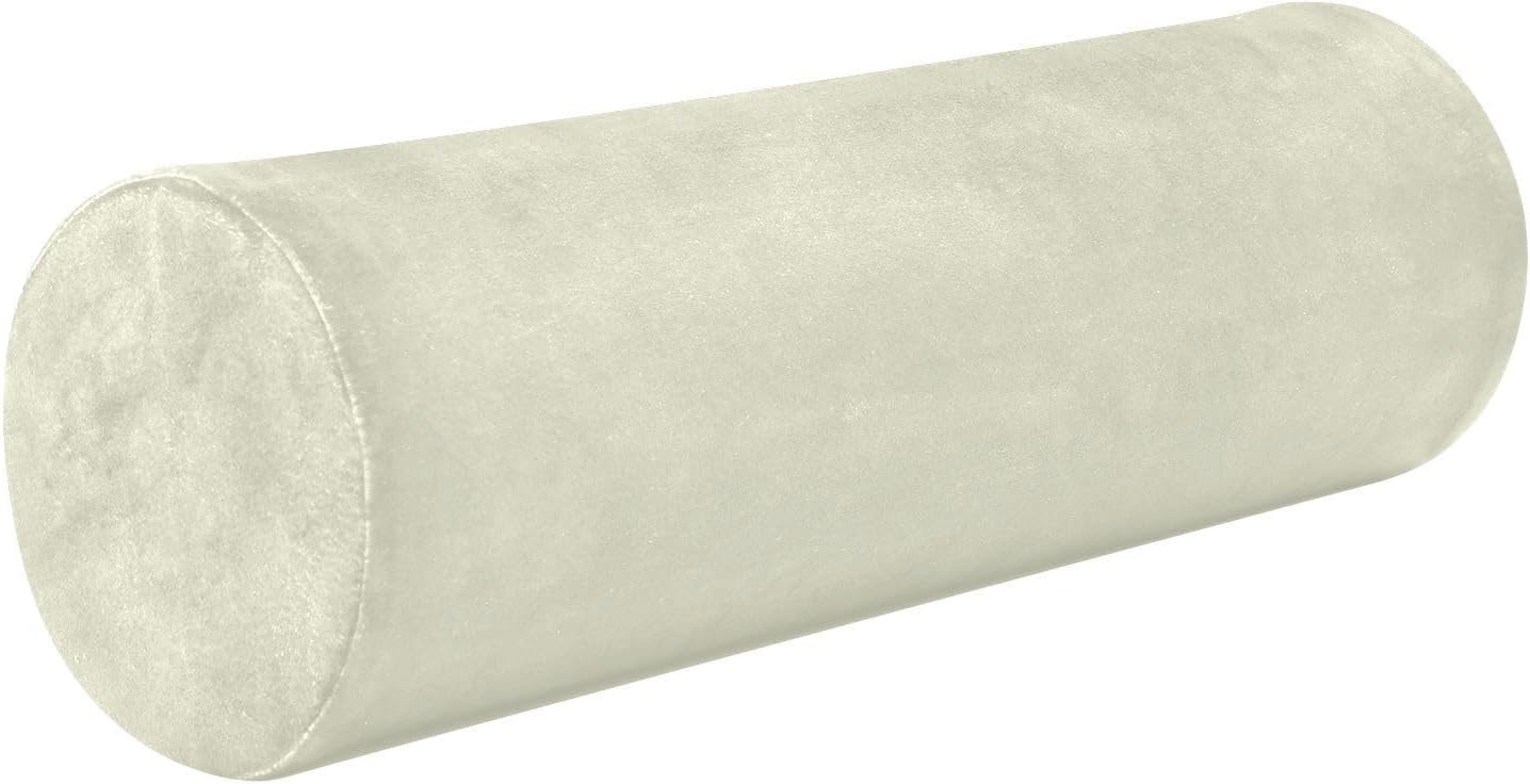 Beige Neutral Color Sólido Liso Redondo Cervical Rodillo Almohada Almohada Cuello Rodillo Almohada Soporte Pequeñas Almohadas Redondas Almohada