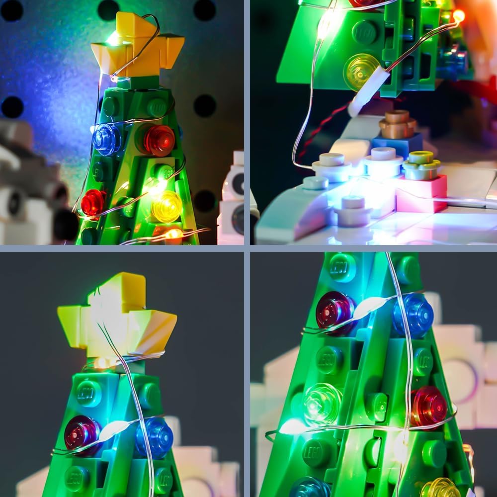 BrickBling Luz LED para Lego Wintertime Polar Bears 40571 Kit de construcción, luces de decoración de Navidad compatibles con Lego 40571, kit de