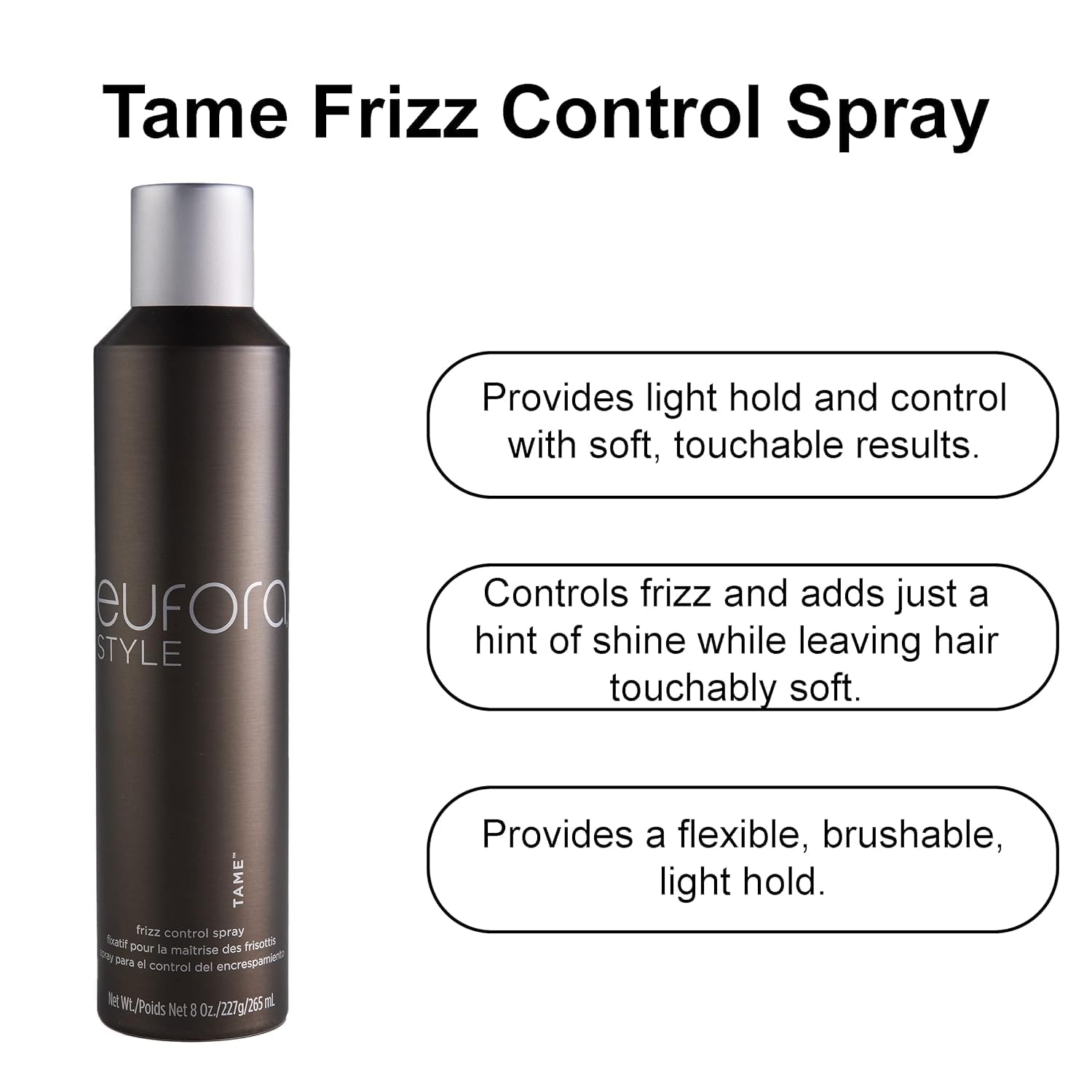 Eufora spray de control de encrespamiento domesticado 8 oz