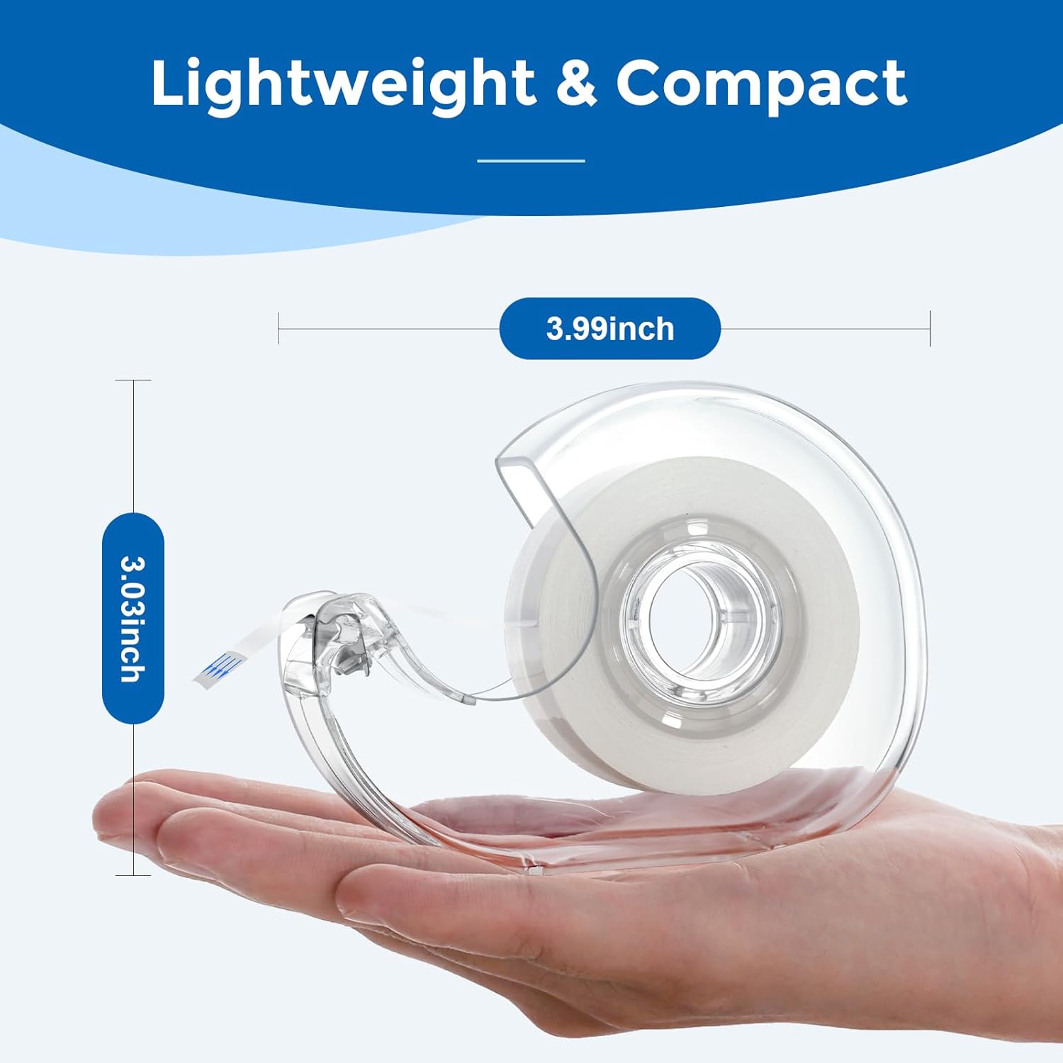 Cinta transparente con dispensador y recargas, uso para envolver regalos, hogar, escuela y oficina, 0.7 x 1000 pulgadas, paquete de 8