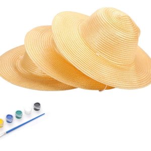Sombrero de paja de bricolaje para niños, sombrero hecho a mano, sombrero de playa, sombrero de sol de playa, sombrero de pintura artística con Sombrero de paja de bricolaje para niños, sombrero hecho a mano, sombrero de playa, sombrero de sol de playa, sombrero de pintura artística con