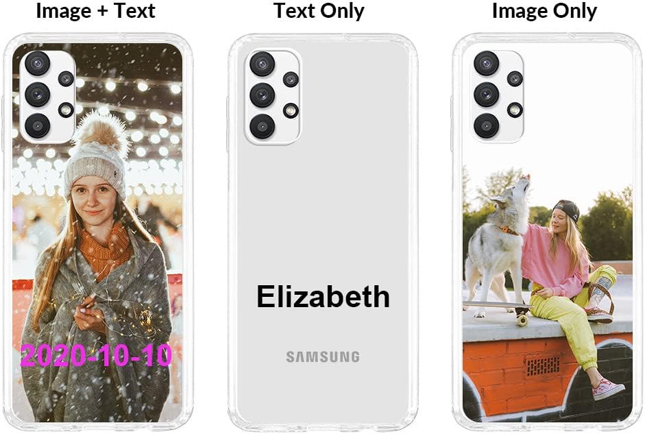 Funda personalizada para Samsung Galaxy A32 5G (6.5 pulgadas), funda personalizada a prueba de golpes con imagen, texto y imagen, diseño de imagen