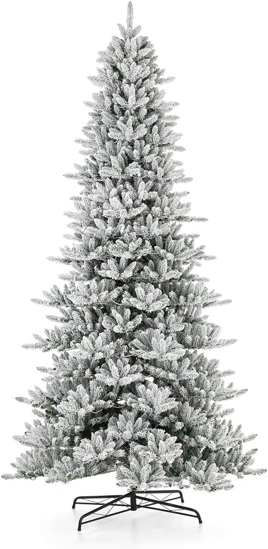 Glitzhome Árbol de Navidad de abeto artificial preiluminado de 11 pies con 950 luces, árbol de Navidad grande con luces blancas cálidas para