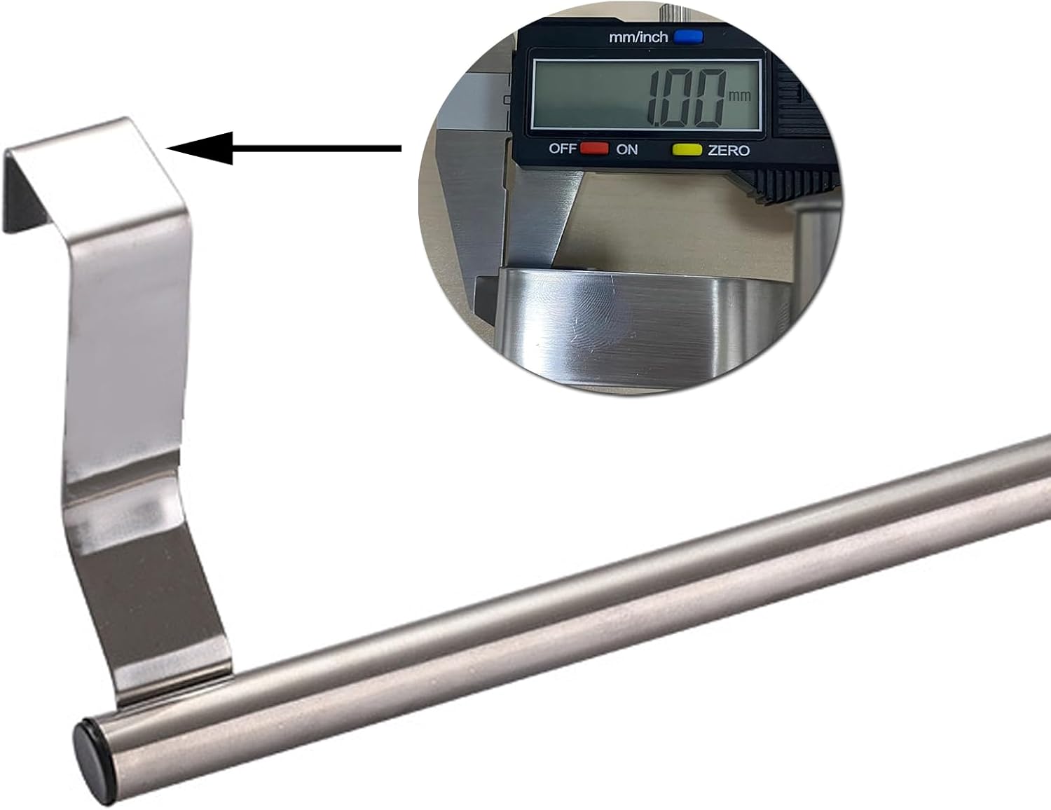 Toallero de acero inoxidable para puerta de armario (paquete de 2)  Toallero de cocina y baño, perfecto para toallas de mano o té