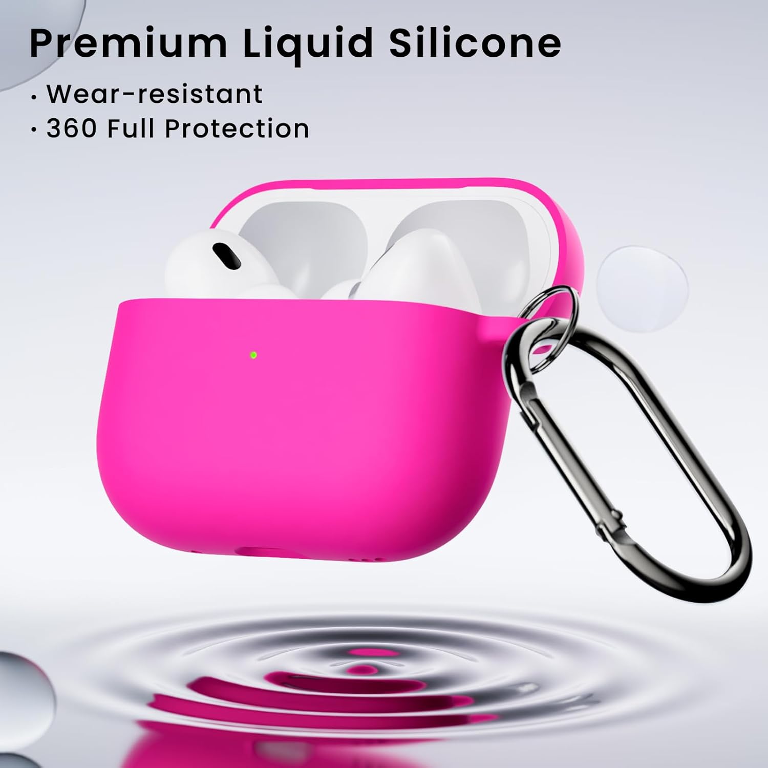ORNARTO Funda para Airpods Pro de 21 generación con bolígrafo limpiador, funda para los oídos, silicona suave protectora completa para AirPods Pro