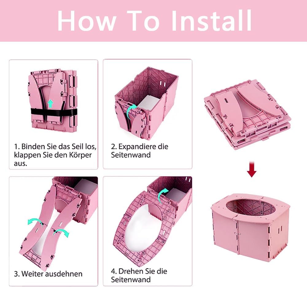 Orinal de viaje para niños, orinal portátil para viajes de niños pequeños, inodoro plegable portátil reutilizable para niños pequeños, asiento de