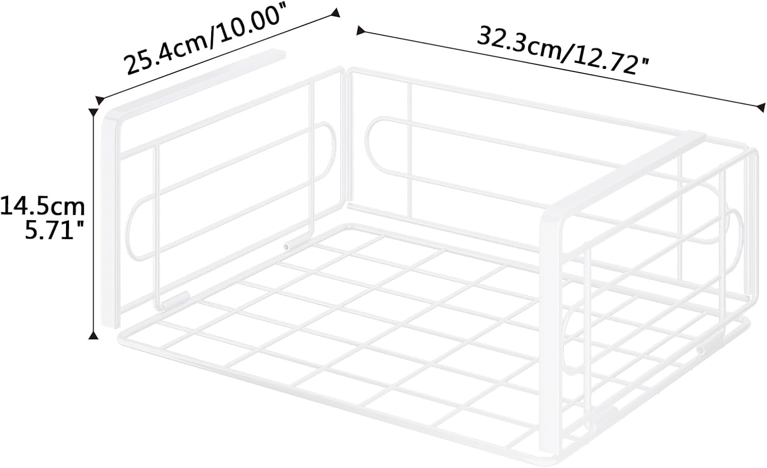 Kaitiemoo – Cesta colgante plegable de una pieza para colgar debajo del estante, cesta de almacenamiento debajo del gabinete, organizador de estante