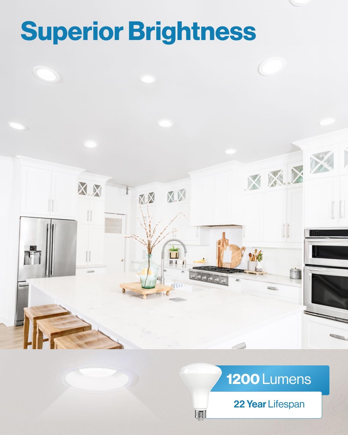 Sunco – Paquete de 12 bombillas LED BR30, alto rendimiento de 1200 LM, luces de inundación para interiores, equivalente a 11 W, 65 W, 3000 K