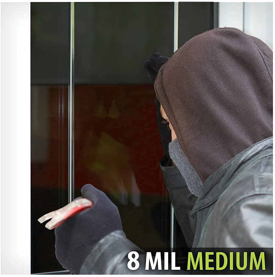 BDF S8MB35 – Película de seguridad y control de deslumbramiento para ventana, 8 mil, color negro, 35 (mediano), 48 pulgadas x 24 pies
