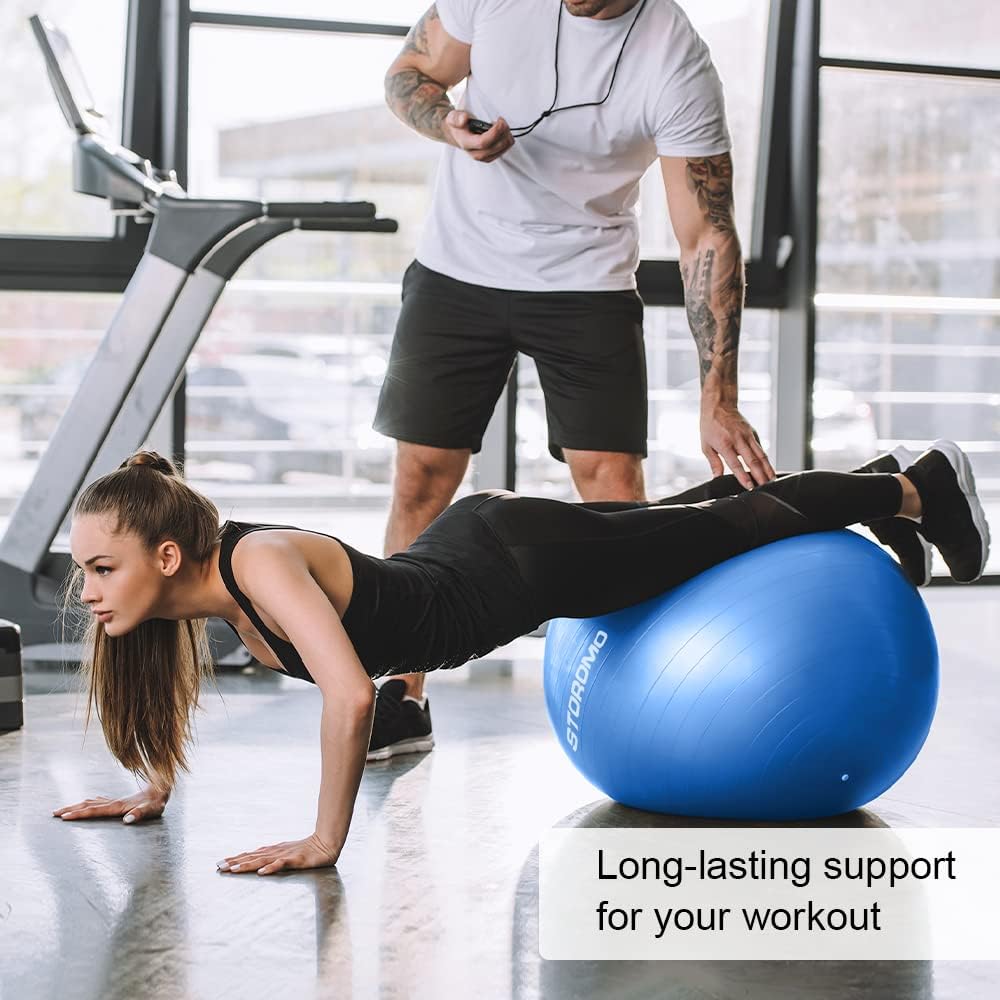 Pelota de ejercicio, pelota de yoga (tutorial de ejercicio gratuito), extra gruesa antideslizante, soporta 2500 libras, pelota de entrenamiento para