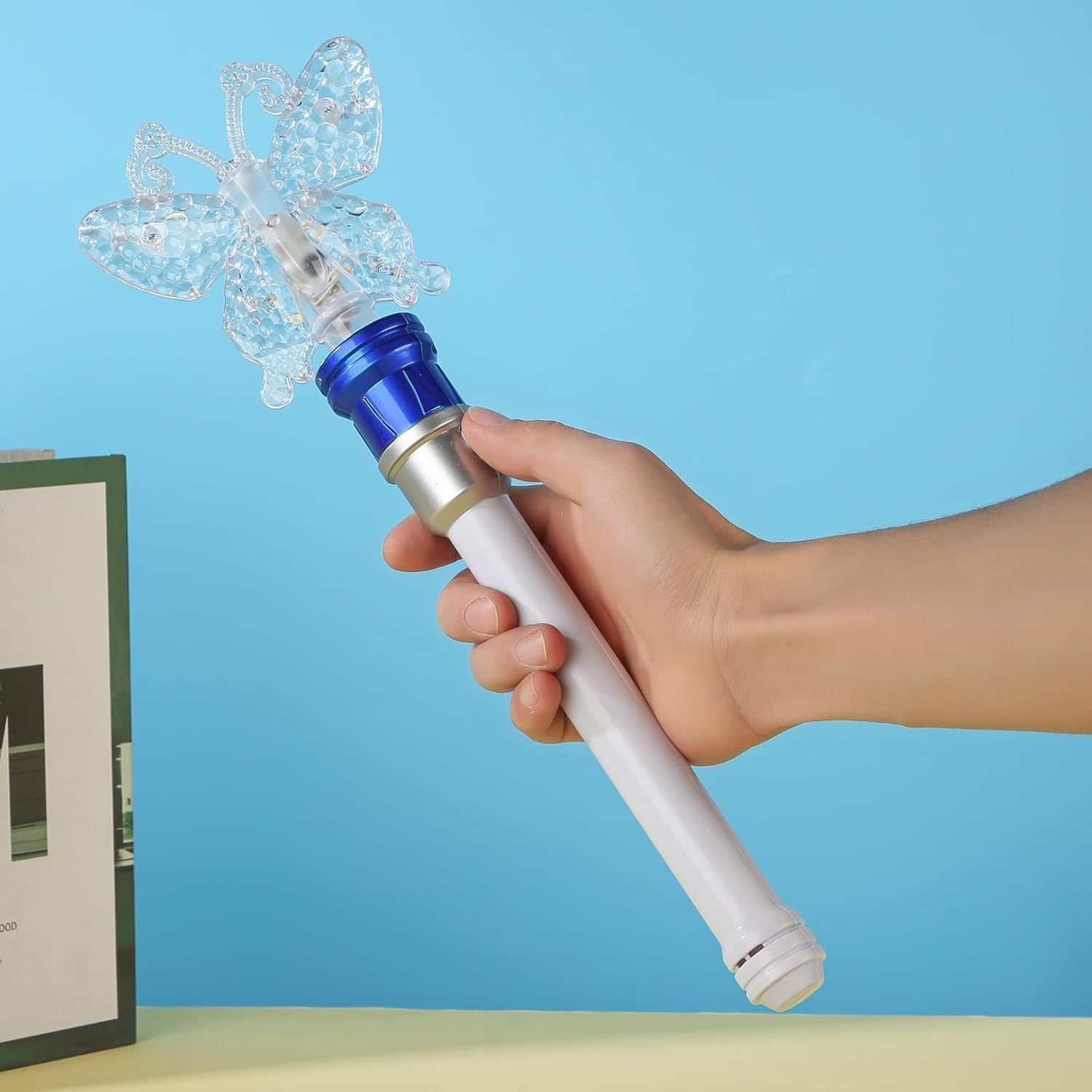 Varita giratoria de copo de nieve de Frozen con luz, varita mágica giratoria para niñas y niños, juguetes sensoriales de princesa mágica, regalo de