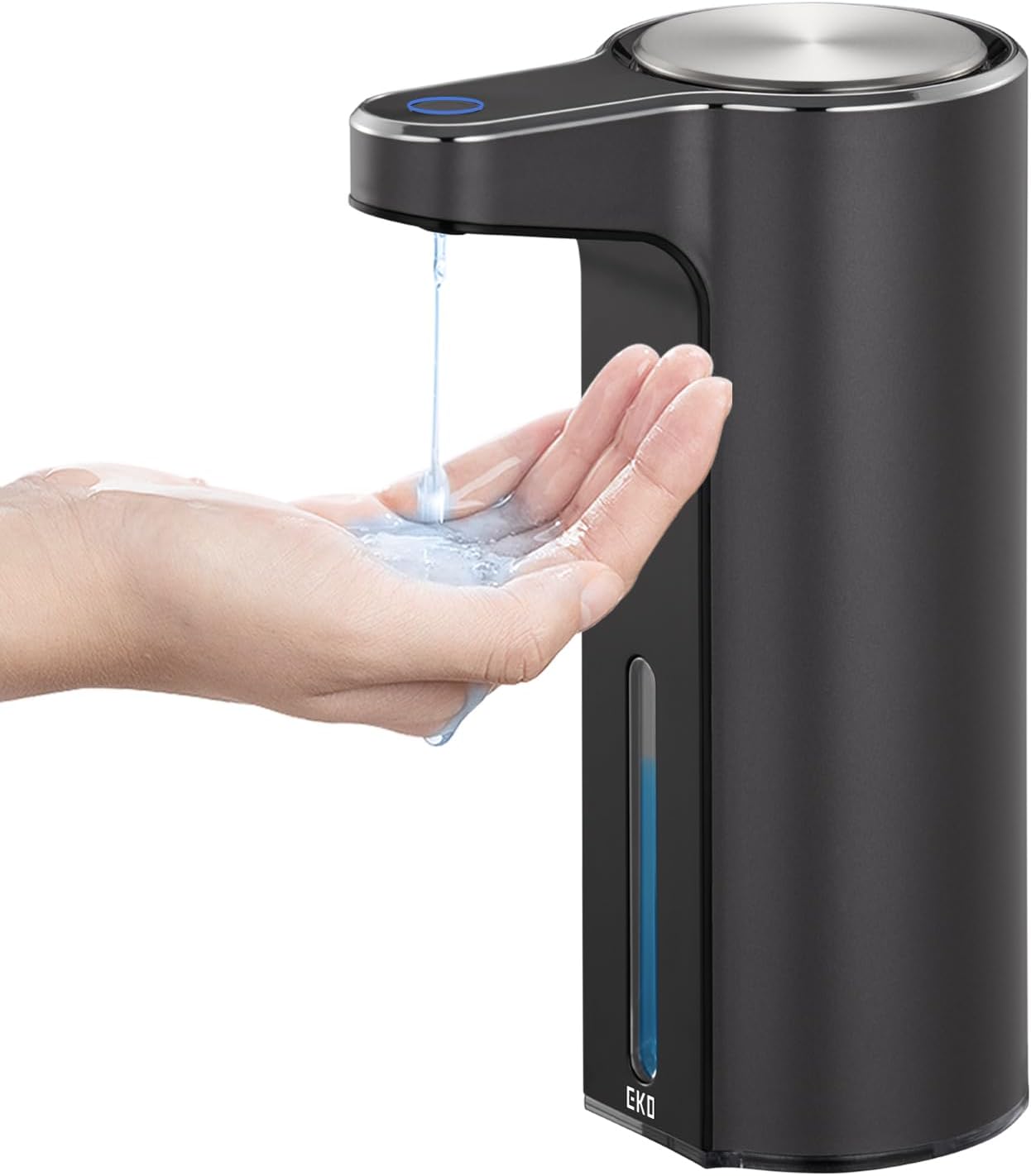 EKO Dispensador de jabón automático sin contacto Aroma para baño y cocina, dispensador de jabón líquido de manos, resistente al agua y recargable, 9