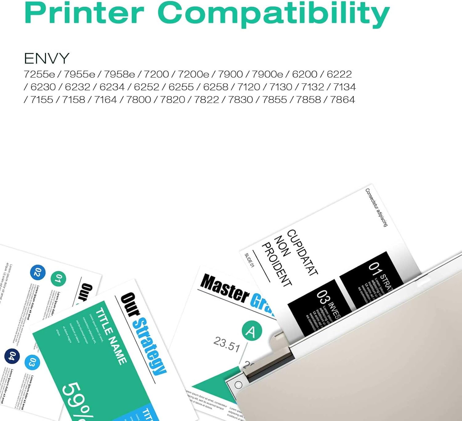 Paquete de 2 cartuchos de tinta 64XL de repuesto para HP 64XL para Envy Photo 7858, 7855, 7120, 7155, 7158, 7164, 6255, 6252, 6232, paquete de 2 (1