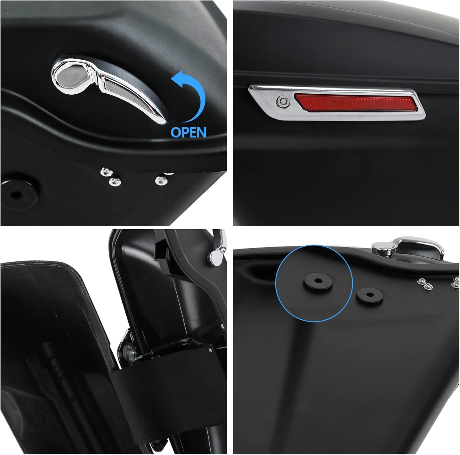 TCMT Alforjas extendidas de 5 pulgadas para Harley Touring CVO Road Glide Road King Street Glide Electra Glide Ultra Classic 2014-2023