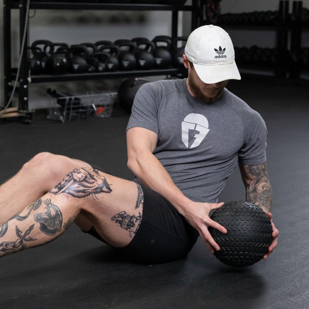 Titan Fitness Pelota de goma de golpe, rebote muerto, entrenamiento con pesas lanzar, atrapar, golpear, girar