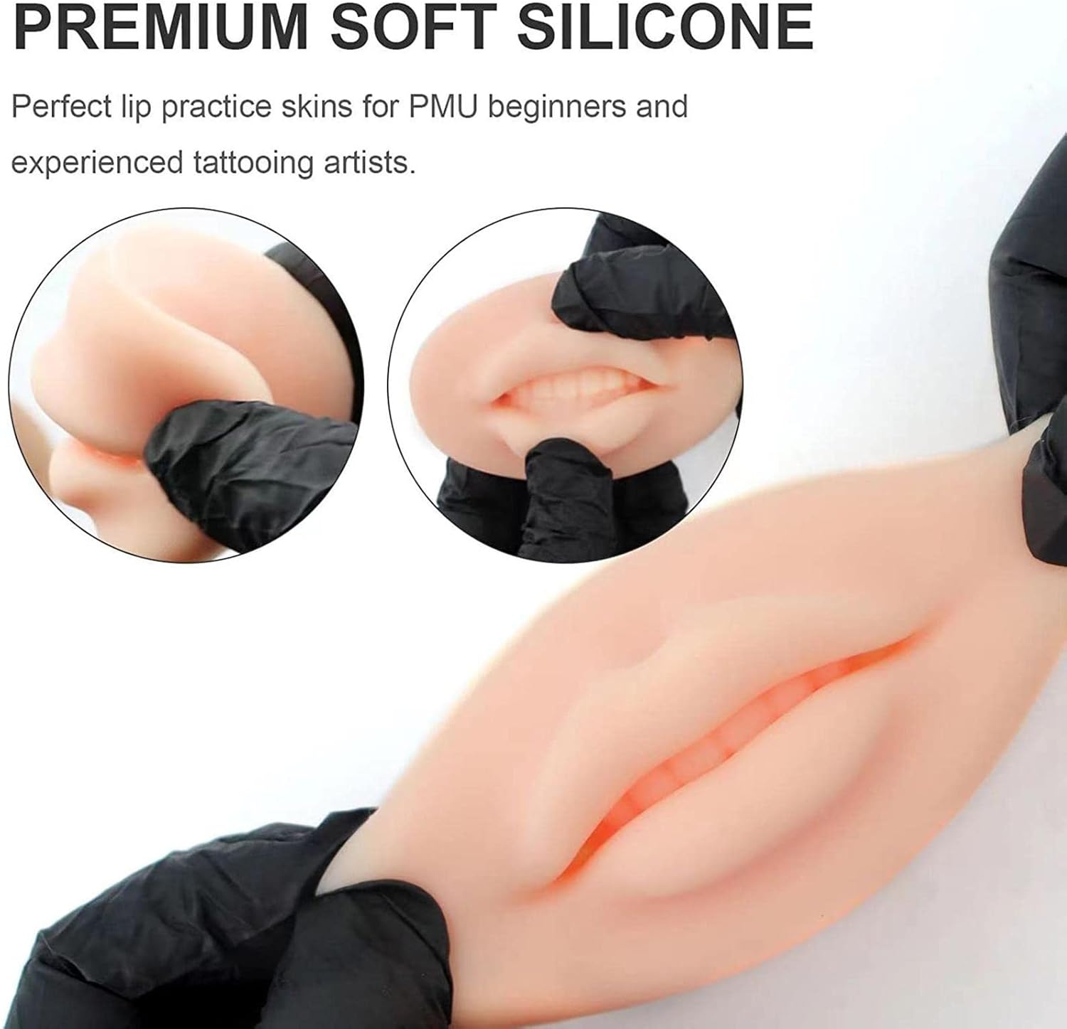 Modelo de labios de silicona, modelo de boca de silicona suave 3D, piel de práctica de silicona flexible, modelo de labios falsos de silicona para