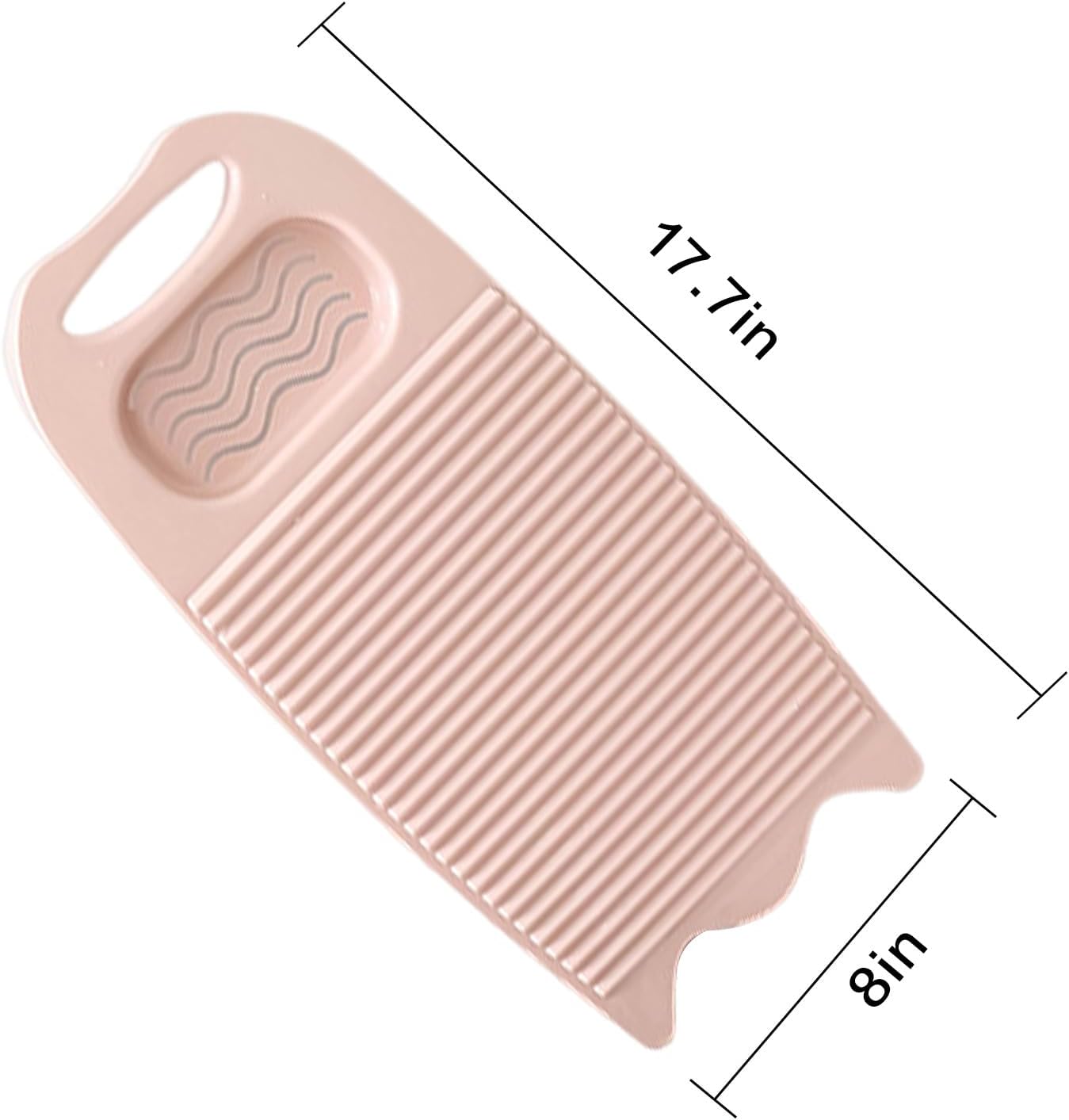 Tabla de lavado, tabla de lavar para lavar a mano la ropa, tabla de limpieza de plástico para el hogar con soporte portátil (A-rosa claro)