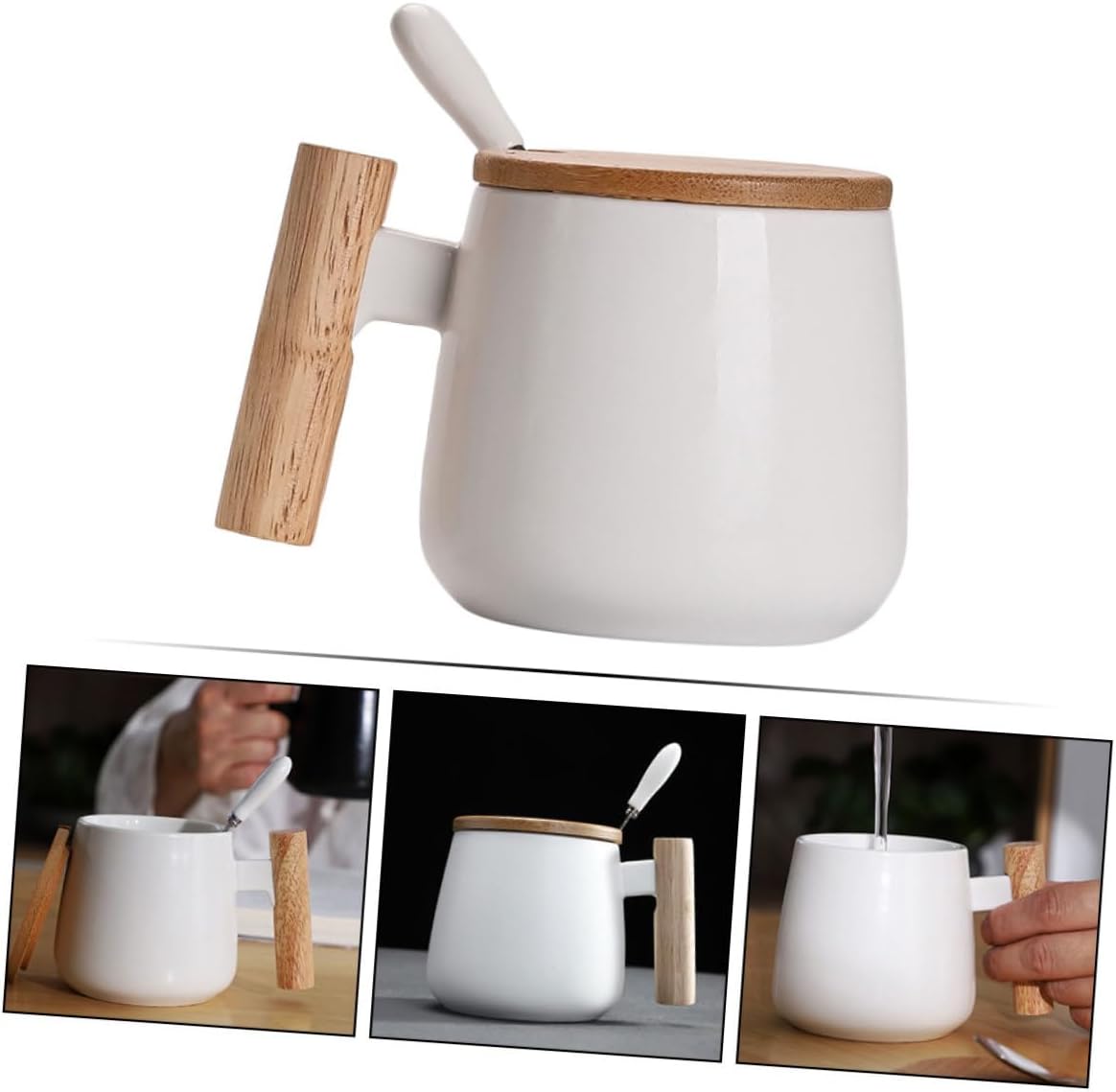 Abaodam 2 juegos de taza de leche con tapa, taza de cerámica para beber, taza de café expresso, tazas de té, tazas de té de la tarde, tazas de té