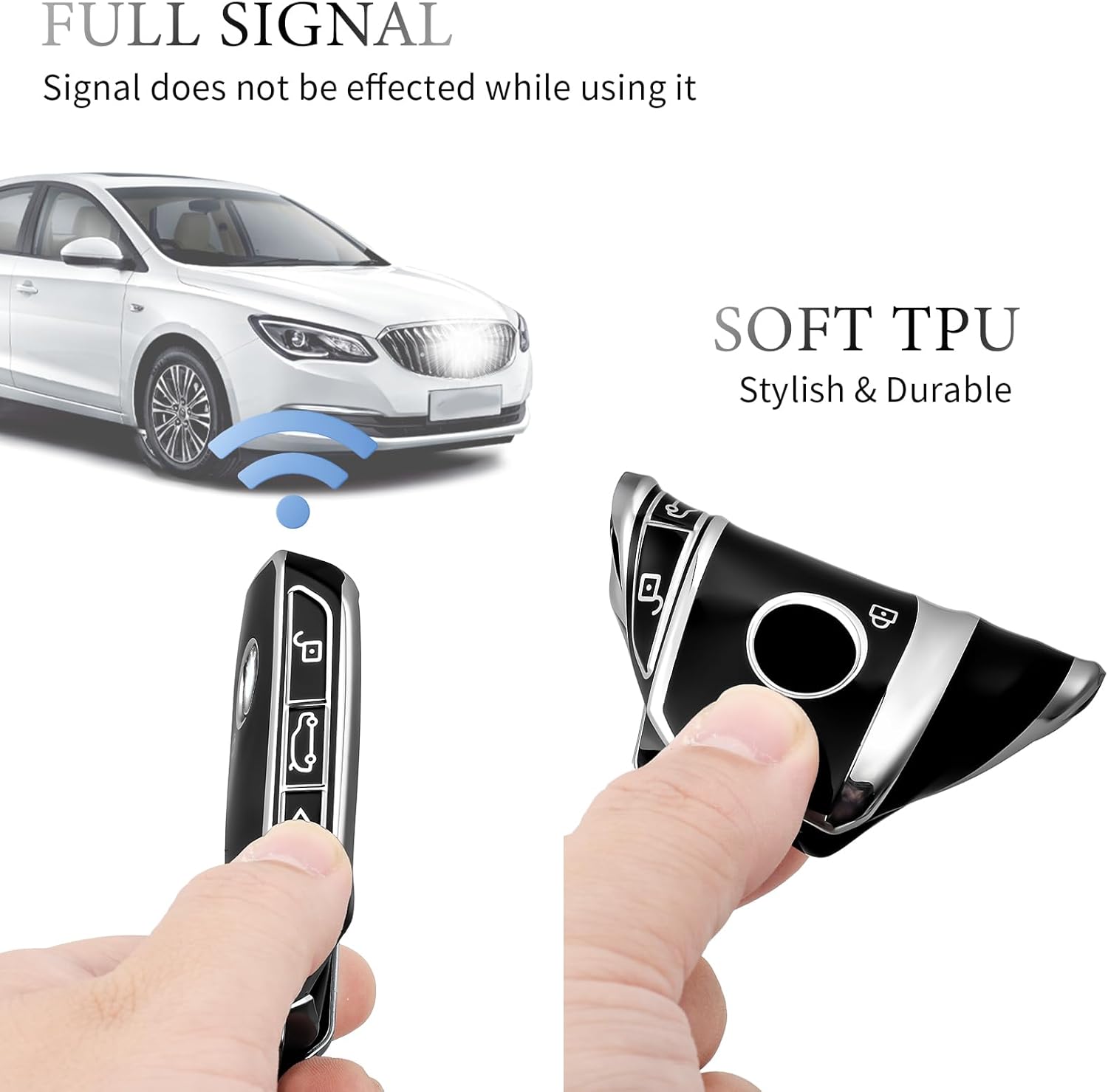 OFFCURVE Funda para llavero con llavero para BMW, compatible con BMW I7 M Sport 2023 X7 i7 xi X1 IX M5 7 Series 735Li 740 4 botones Smart Key Fob