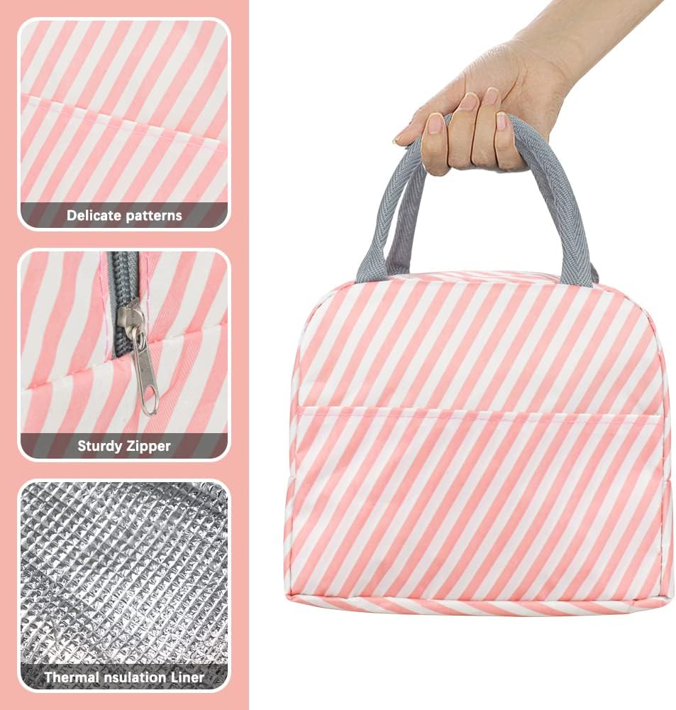 Lonchera aislada para mujer, lonchera pequeña para mujer, bolsa de mano congelable, lonchera impermeable para adultos, para oficina, picnic, playa,