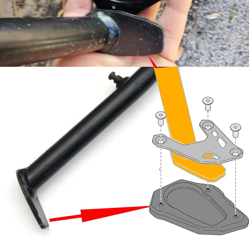 Placa de extensión para soporte lateral de motocicleta compatible con KTM 890 AdventureR 2020-2023  Soporte de almohadilla de pie 890 ADV 890ADV