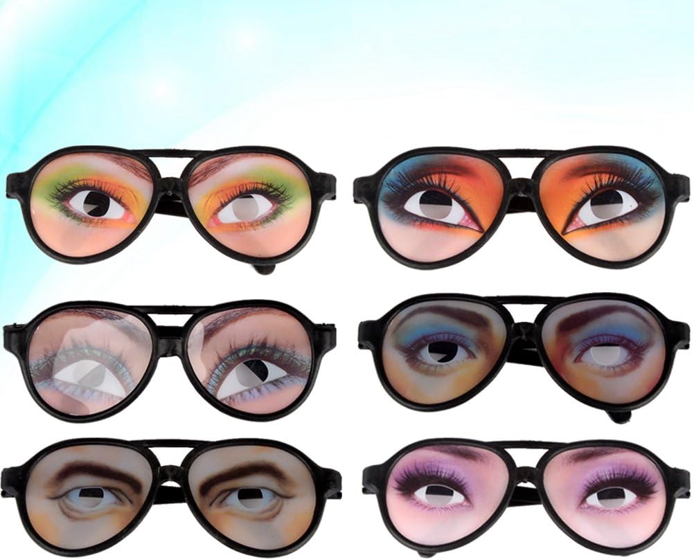 TOYANDONA Divertidos gafas de disfraz de ojos para Halloween, accesorio de fiesta del día de los tontos, 8 piezas (patrón aleatorio)