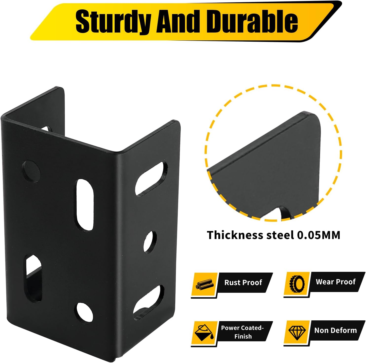 24 soportes de vinilo para vallas, acero al carbono resistente Q235 con recubrimiento en polvo negro para panel de cercado de vinilo para conexión