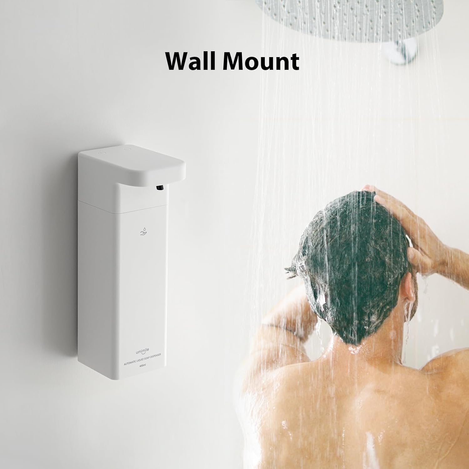 Umimile Dispensador de champú y acondicionador, dispensador eléctrico de champú de ducha de 13.5 onzas, dispensador de jabón de ducha montado en la