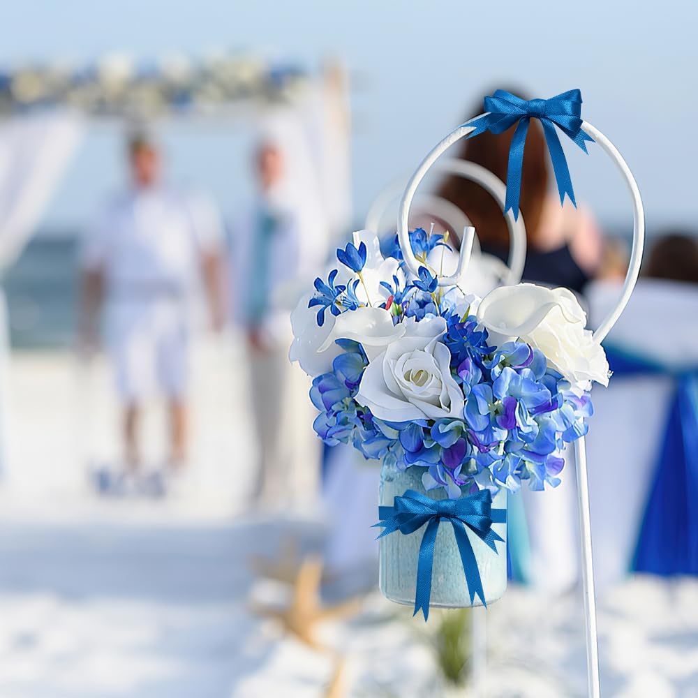 Cinta azul para envolver regalos de 38 pulgadas de 25 yardas, cinta azul real azul real para cabello, cinta azul marino para invitación de baby