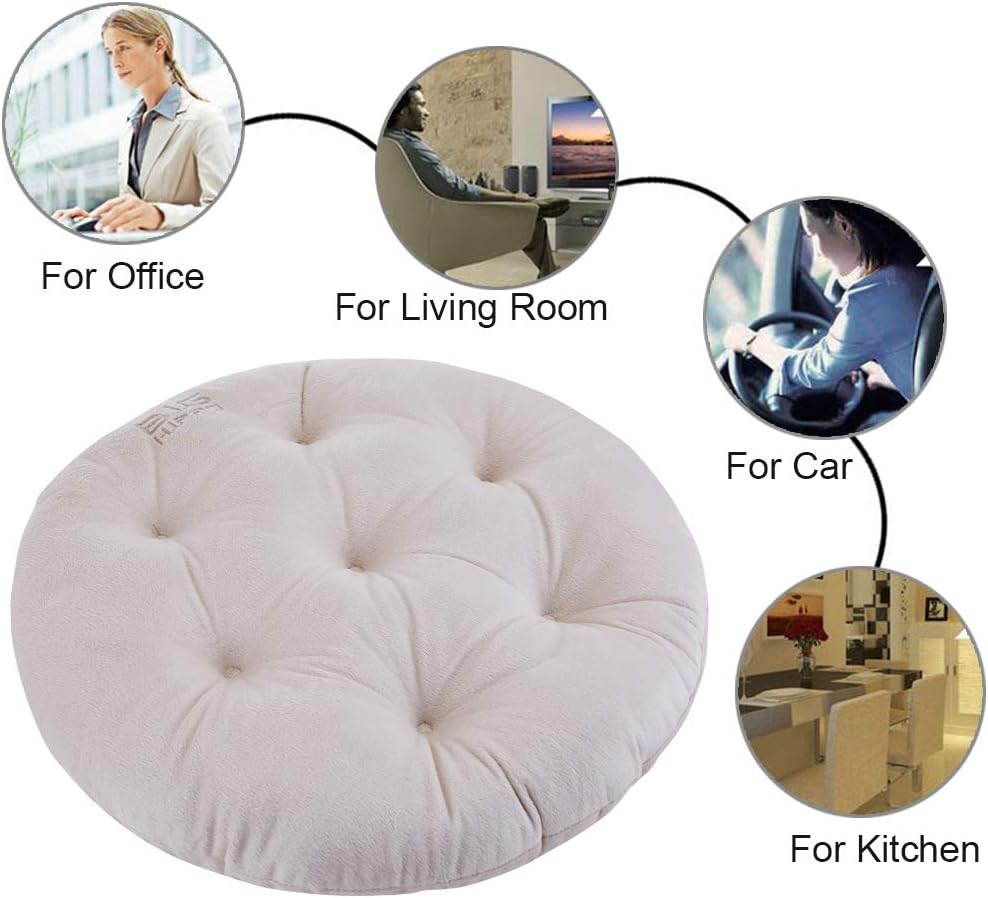 Big Hippo Almohadillas para silla con lazos, suaves y redondas de 17 pulgadas gruesas para silla, cojín de asiento para jardín, patio, hogar,
