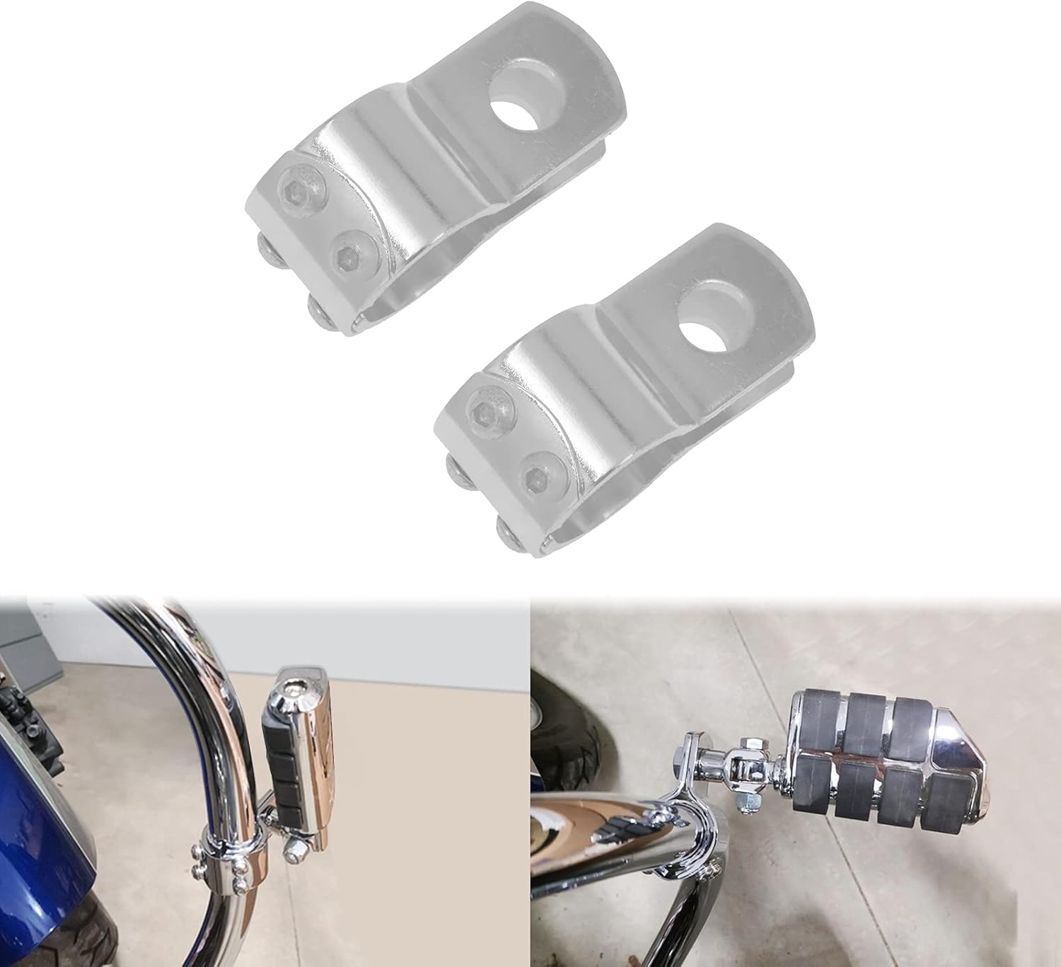 YHMTIVTU Abrazaderas de clavija de pie de motocicleta para reposapiés de carretera 1.260 in1.25 pulgadas, barras de choque soportes de montaje para