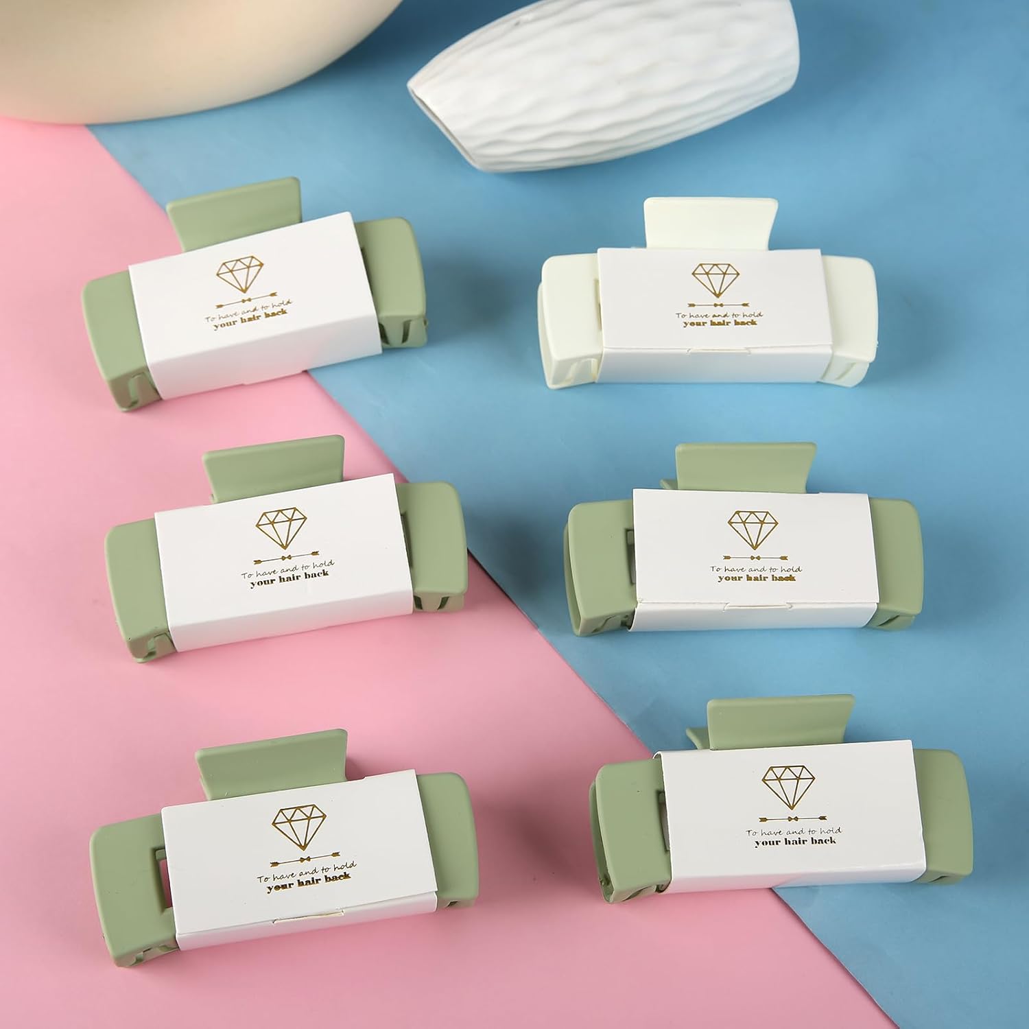 Pinzas cuadradas para el pelo de dama de honor, 4.1 pulgadas, juego de 6 pinzas rectangulares para el cabello para despedida de soltera, ideas de