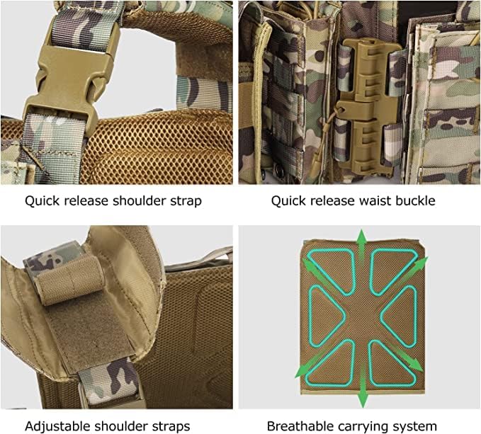 BOMTURN Chaleco táctico de Airsoft para exteriores