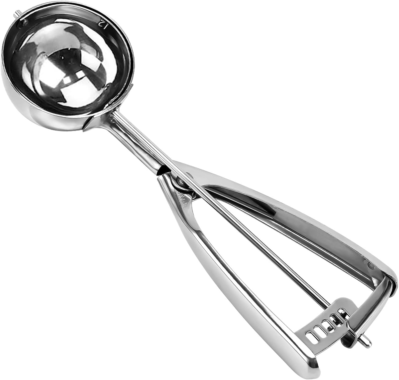 Cuchara grande para galletas, 5.4 cucharadas2.7 onzas, bola de 2.5 pulgadas2.480 in, cuchara de helado de acero inoxidable 188, pala para cupcakes,