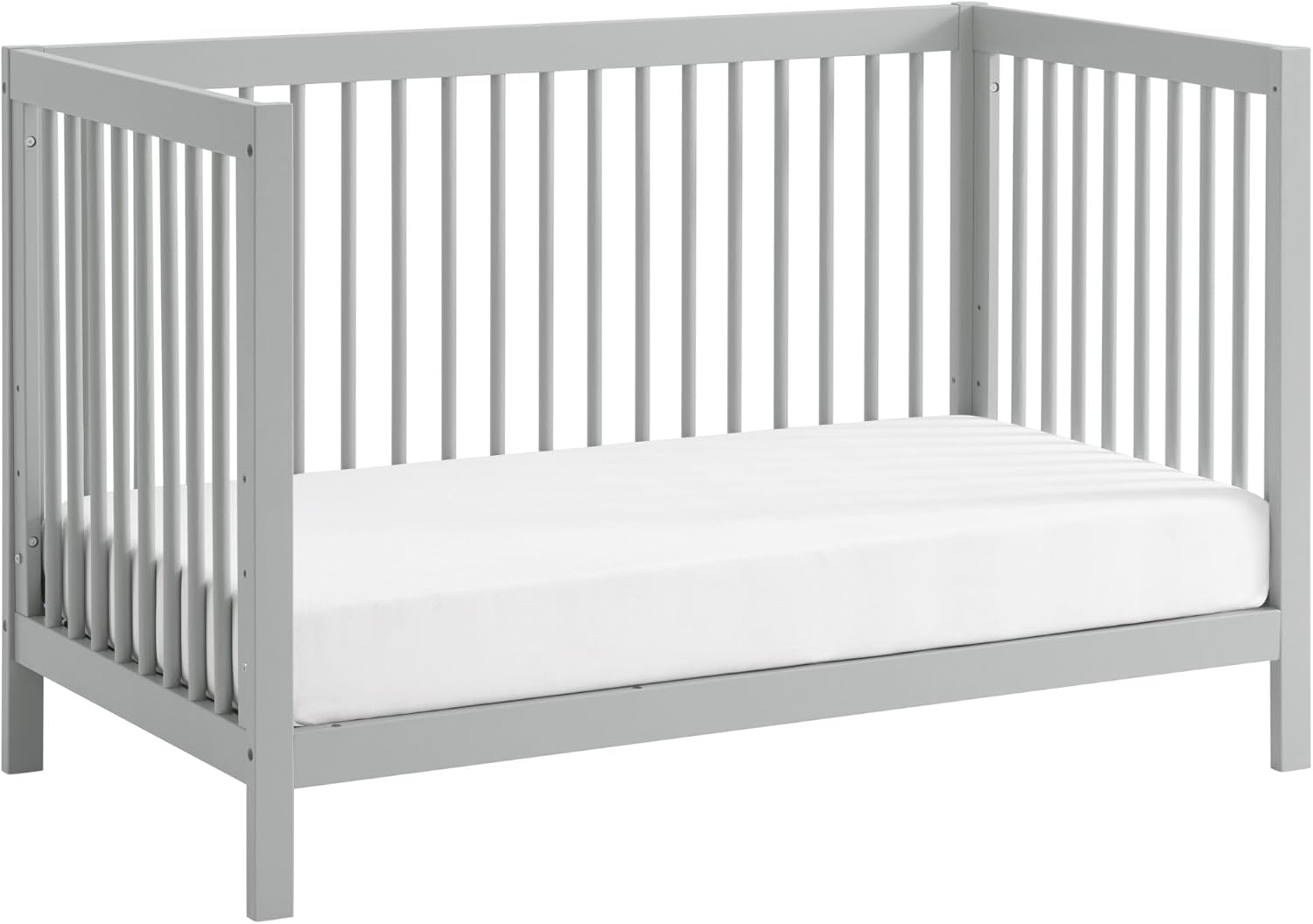Oxford Baby Essentials Island Cuna convertible 4 en 1 de tamaño matrimonial con husillos redondos, gris