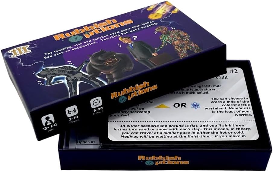 Genius Empire Juego de cartas de opciones de basura – Edición original, divertidos juegos familiares para adultos y adolescentes – Increíble