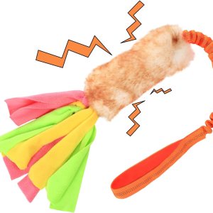 SCHITEC Juguete de tira y afloja para perros, juguetes de cuerda elástica y tira y afloja con sonido chirriante para ejercicio y juegos SCHITEC Juguete de tira y afloja para perros, juguetes de cuerda elástica y tira y afloja con sonido chirriante para ejercicio y juegos
